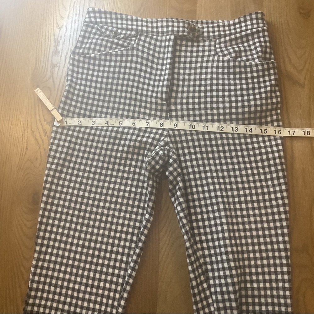 Anthropologie Black & White Gingham Capri Pedal Pusher Pants - Picture 13 of 16